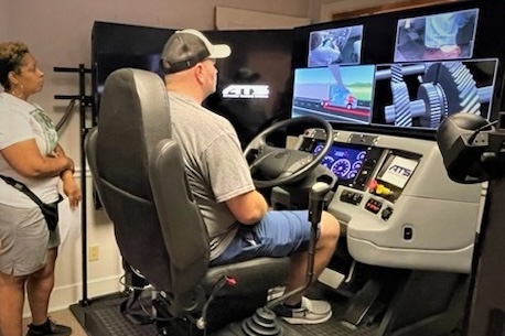 Student truck driver training.